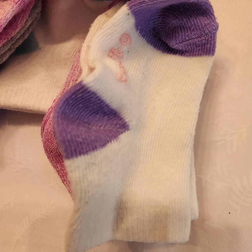 💕✨️NWT Hanes baby girl socks 6-12 months pink purple 6-pack
